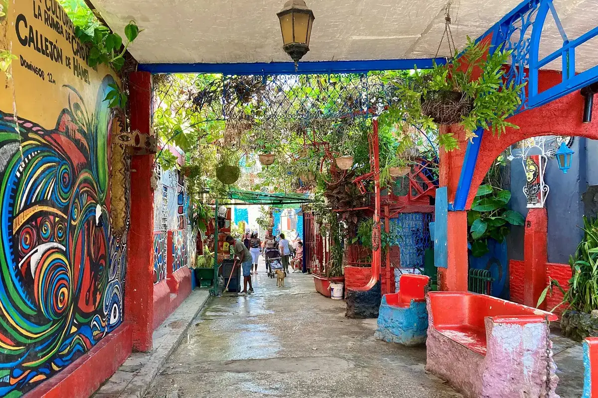 The mural-covered Callejón de Hamel in Centro Habana